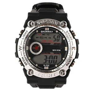 Direct Manufacturer Sport Water-Proof Analog & Digital Chain Watch with Luminous Alarm & Stop Watch Features Resin Band Material