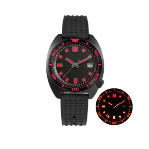 Diver 40mm Luxury Fashion Unisex Watch Stainless Steel Bezel Rubber Nh35a Automatic Mechanical Sapphire Pointer 20 Bar Luminous
