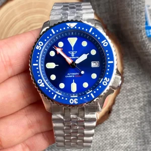 Diver Blue NH35 Mechanical Watch Men Orange Hand SKX Mod 3.8 Crown NH35 Movt 120Clicks Bezel Waterproof Watch