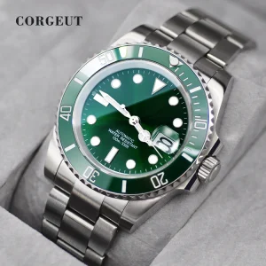 Diver Watch 40mm Sapphire Glass Stainless Steel NH35 Movement Custom Logo Green Men’s Automatic Mechanical Watch