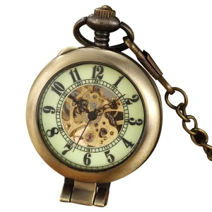 Double Face Hollow Flip Manual Mechanical Pocket Watches