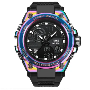 Dual Time Sport Watches Luxury Analog Digital Wrist Watch Japanese Movement Water Resistant Alarm Stop Watch Features