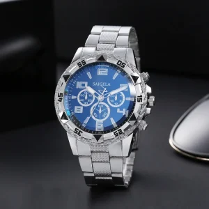 E 03061 New Hot Selling Men’s Business Blue Three Eyes Quartz Watch