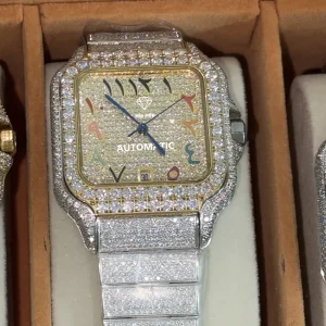 E grade VVS1 moissanite watch waterproof sapphire crystal watch 40MM dial diamond watch