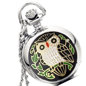 Eagle Pendant Enamel Pocket Watch Owl Watch