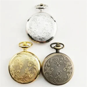 Easy to Stick Picture Face Round Shape 50mm Alloy Watch with Chain China Movement Quartz Pocket Watch