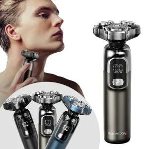 Electric Razor Men Triple Blade IPX6 Waterproof Wet Dry Rotary Beard Trimmer Rechargeable App Controlled Type C Bikini RV Hotel