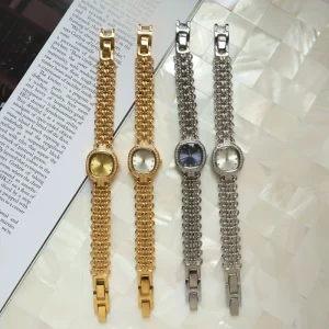 Elegant Business Style Small Dial Exquisite Chain Openwork Design Women’s Watch