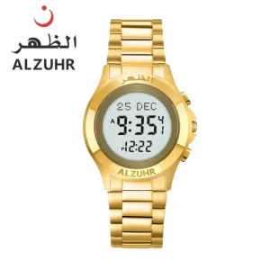 Elegant Digit Azan Watch for Men Stainless Steel Man Auto compass Ladies Watch Women Watch ALZUHR504