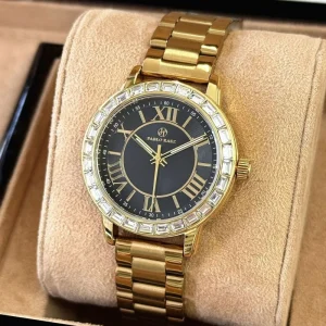 Elegant Dress Women’s Watch Stainless Steel Quartz Movement Watch Roman Numerals Luxury Crystal Accents 3ATM Waterproof Watch