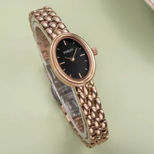 Elegant Oval Women’s Watch Fashion Stainless Steel Waterproof Quartz Ladies Wristwatch Dress Watch Gift Custom Logo