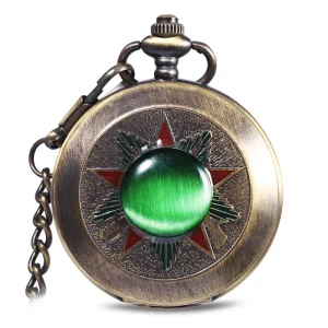 Emerald Mens Vintage Hand Winding Mechanical Pendant Pocket Watch