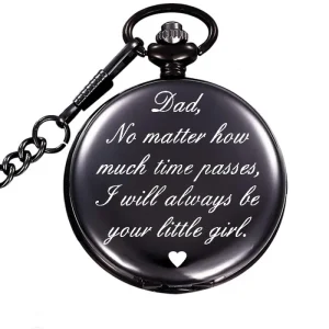 Engraved Pocket Watch Dad Gifts for Fathers Day Birthday