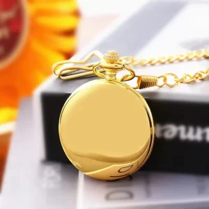 Engraving Laser logo Quartz Pocket Watch Personalized Gold Blank Case Pocket Watches Custom Factory