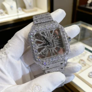 European Luxury Popular Hollow Hip hop Men’s Watch Moissanite Full star Stainless Steel Moissanite Mechanical Watch VVS