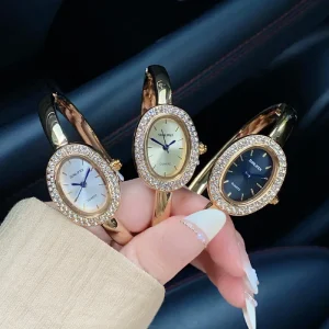 Exquisite Wrist Watch for Woman Oval Dial Fashion Luxury Ladies Quartz Watches Casual Style Gifts