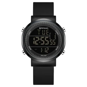 Extra Large Dial Alloy 5ATM Waterproof Dual Mode Timing and Nightlight Digital Watch