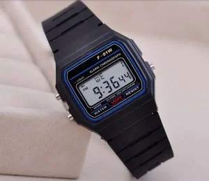 F 91W LED Electronic Multifunctional Watch Silicone Watch Sports Timing Night Light Electronic Watch
