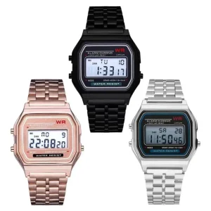 F91W Digital Vintage Square Sports Watch Alarm Movement