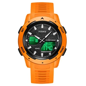 FB0098 Dual Display Timing Plastic Luminous Sports 3ATM Waterproof Business Travel 45MM Large Dial Men’s Digital Watch