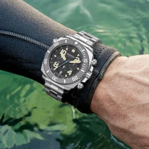 FEELNEVER FN1801 Sapphire 500M Diver’s Watch Men’s 48mm Stainless Steel MECA VK63 Chronograph Luminous Box Included