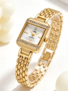 FLIDY 4580 Women’s Retro Bracelet Watch Quartz Stainless Steel Waterproof Alloy Versatile Casual Style