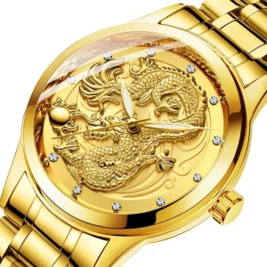 FNGEEN Mens Watches Luxury Fashion Stainless Steel and Leather Band Men’s Business Wrist Watch Men Quartz Relogio Masculino