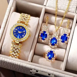 Factory 5pcs set Women’s Watch Luxury Rhinestone Quartz Watch CD160