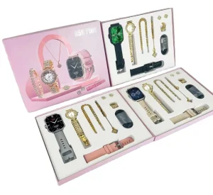 Factory A58 Plus Smart Watch Luxury Gold Diamond Bracelet 6 1 Set Delicate Square Gift Box IP67 Waterproof Standard