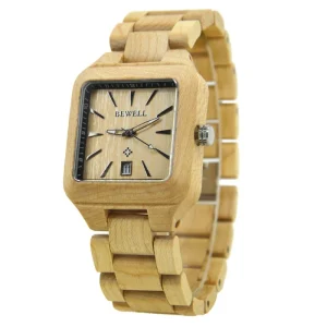 Factory Black Wooden Men Watches Fashion Japan Quartz Movement Red Bamboo Watch Maple Wood Watch in Stock
