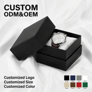 Factory Custom Black Jewelry Packing Box for Ring Necklace Watch Gift Packaging Box