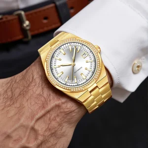 Factory Custom High-End Gold Men’s Stainless Steel Diver Mechanical Watch Business Casual Automatic Calendar Luminous Sapphire