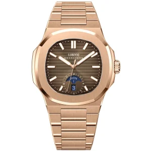 Factory Custom Luminous Date Stainless Steel Square Business Automatic Mechanical Wrist Watch for Men