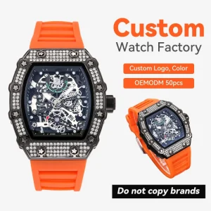 Factory Custom Luxury Quartz Dial Watch Waterproof Alloy Unisex 41mm Pointer Dial RB-619 Butterfly Clasp Hardlex