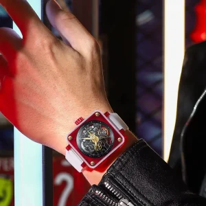 Factory Custom Men Sports Tourbillon Mechanical Watch Square Skeleton Watch Sapphire Mirror Gift