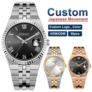 Factory Customize Watch With Logo OEM Classic Stainless Steel Quartz Wrist Watch Business Watch for Men