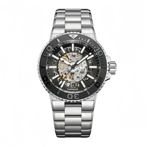 Factory Customized 43mm Luxury Men’s Luminous Diving Watch Stainless Steel Skeleton Automatic Mechanical Watch