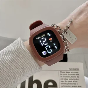 Factory Digital Big Screen Square LED Sport Fashion Preppy Style Watches Student Party Kids