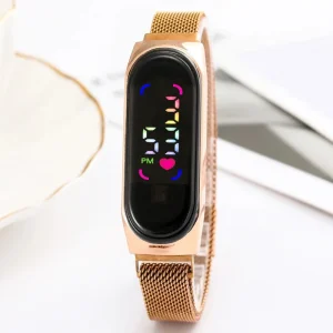 Factory Direct Alloy Male Female Bracelet Magnet Buckle LED Digital Electronic Watch Band Unisex Luxury Watch
