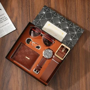 Factory Direct Father’s Day Birthday Anniversary Christmas Groomsmen Men’s Luxury Gift Set Watch Belt Wallet Sunglasses Gift Set