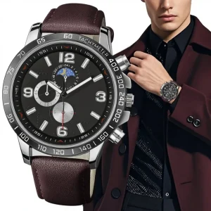 Factory Direct New Arrive Fashion Men’s Alloy Quartz Watch Vogue Leather Band Student