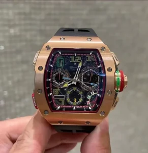 Factory Direct Sales 6501 Carbon Fiber Case Titanium Chronograph 18k Rose Gold Automatic Mechanical Men’s Watch Rubber Strap