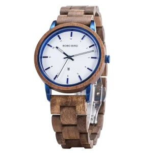 Factory Direct Sales Waterproof Quartz Watch Japan Movement Unisex White Custom Smart Fashion Pointer Wood Band 40mm 20mm