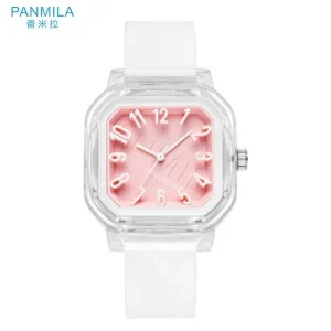 Factory Directly Price Low MOQ Transparent Watch Women Fashion Silicone Strap Quartz Watches for Man