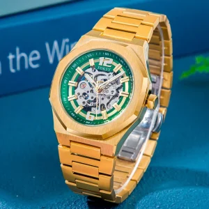 Factory Fashion Private Label Original Luxury OEM Custom Logo Movet Skeleton Automatic Mechanical Watch for Men