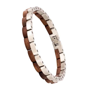 Factory Handmade Customized Stainless Steel and Wood Anniversary Gift Bangles for Unisex