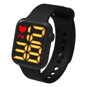 Factory Led Digital Square Plastic Case Luxury Children Boys Girl Unisex Sports Watch