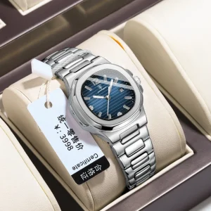 Factory Montre Ladies Antique Square Stainless Steel Case Waterproof Luminous Date Display Quartz Watch for Women