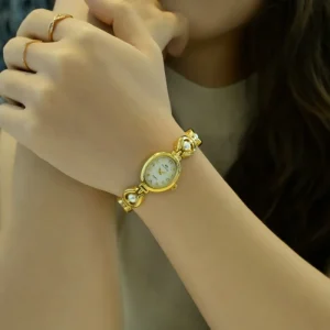 Factory New Design Gold Plated Retro Women’s Watch Pearl Inlaid Luxury & Fashion Drop Shipping & Global Agents Wanted