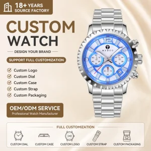 Factory New Men’s Quartz Wrist Watch Stainless Steel Case Sports Date Chronograph Fashion Luxury Watch for Men
